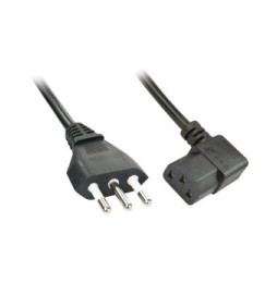 CAVO ALIMENTAZIONE LINDY IEC CON SPINA ITALIANA E CONNETTORE IEC C13 90 . 2mt