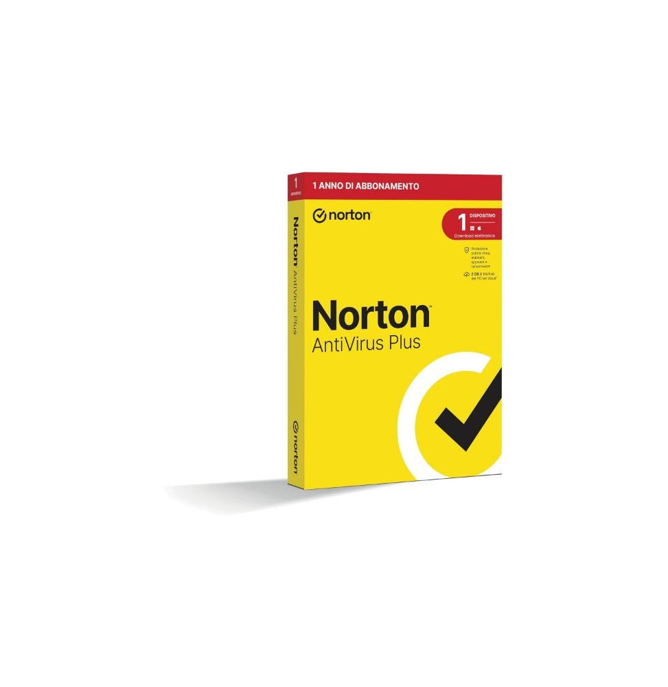 NORTON Antivirus Plus 2026-Antitruffa- 1 Dispositivo 12 Mesi 2GB - IT Box - 21483645